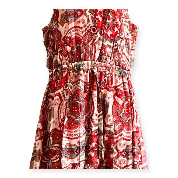 Ramy Brook Savanna High-Low Maxi Dress Red Print Silk Blend M NWT - Picture 9 of 14